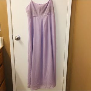 Long light purple dress with beaded design